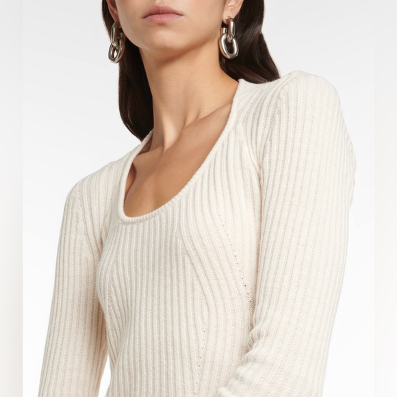 Proenza Schouler White Label Ribbed-Knit Sweater Cream Size L - Picture 7 of 11
